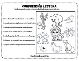Vista previa - Hojas de trabajo - comprensión lectora colorea segun la frase - página 2
