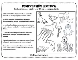 Vista previa - Hojas de trabajo - comprensión lectora colorea segun la frase - página 3