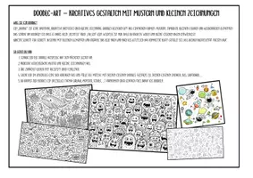 Vorschau - Mal- und Bastelvorlagen - Doodle Vorlagen für Schule & Kunstunterricht – Kreative Doodle Art, Design-Vorlagen & kreative Arbeitsblätter (Kunstunterricht) - Seite 1