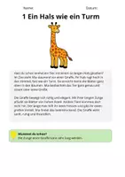 Vorschau - Stundenentwürfe - Sachtexte Klasse 3 – Giraffe | Arbeitsblätter mit Fragen & Lösungen - Seite 2