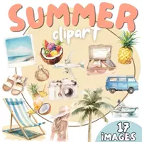 Vorschau - selbst erstellte Cliparts/Grafiken - Sommer-Cliparts oder Strandurlaub-Cliparts - Deckblatt