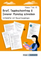Vorschau - Stundenentwürfe - Brief, Tagebuch & innerer Monolog – Klasse 7–10 - Deckblatt