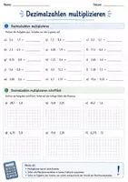 Vorschau - Arbeitsblätter - Dezimalzahlen Klasse 5 – Multiplizieren - Seite 1