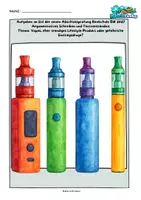 Vorschau - Arbeitsblätter - Aufgaben im Stil der neuen Abschlussprüfung Realschule BW 2027 Argumentatives Schreiben und Textverständnis Thema Vapes, eher trendiges Lifestyle‑Produkt oder gefährliche Einstiegsdroge? - Deckblatt