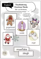 Vorschau - Fördermaterial/Inklusion - Englisch Flashcards Christmas: Wortkarten und Bildkarten Weihnachten - Deckblatt