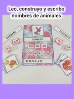 Vista previa - Hojas de trabajo - Leo, construyo y escribo animales - Portada