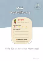 Vorschau - Fördermaterial/Inklusion - Mini-Notfallkarte zur Selbstregulation / ADHS & Gefühle - Deckblatt