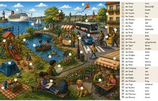 Vorschau - Arbeitsblätter - Wimmelbild Rätsel mit zusammengesetzen Nomen - Seite 2