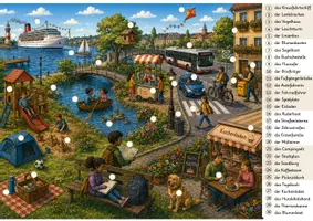 Vorschau - Arbeitsblätter - Wimmelbild Rätsel mit zusammengesetzen Nomen - Seite 1