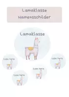 Vorschau - Unterrichtsreihen - Namensschilder Lamaklasse - Seite 1