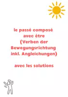 Vorschau - Arbeitsblätter - passé composé avec être (Übungen mit Lösungen) - Deckblatt