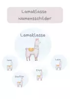 Vorschau - Unterrichtsreihen - Namensschilder Lamaklasse - Deckblatt