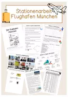 Vorschau - Stationenlernen - Stationenarbeit Flughafen München - Deckblatt