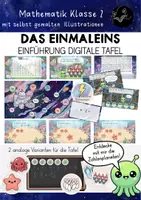 Vorschau - Fördermaterial/Inklusion - Einführung Einmaleins | Malfolgen/Multiplikation über Bildgeschichten Klasse 2 - digitale Tafel und analoges Material - Deckblatt