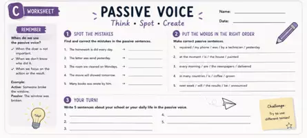 Vorschau - Arbeitsblätter - The Passive Voice (Merk- und Übungsblätter) - Seite 1