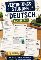 Vorschau - Arbeitsblätter - Vertretungsstunden Deutsch Klasse 5-6 - Arbeitsblätter - Deckblatt