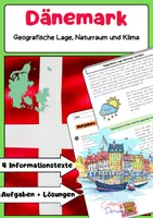 Vorschau - Arbeitsblätter - Dänemark Unterrichtsmaterial: Geografie, Politik, Wirtschaft & Kultur - Deckblatt