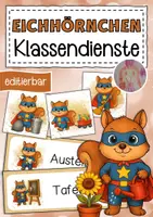 Vorschau - Bildkarten - Eichhörnchen Klassendienste Klassentier Eichhörnchen - Deckblatt
