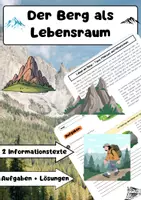 Vorschau - Arbeitsblätter - Der Berg als Lebensraum: Höhenzonen, Alpen & Tiere - Deckblatt