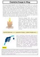 Vorschau - Arbeitsblätter - Chemische Energie im Alltag - Seite 1