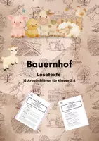 Vorschau - Stundenentwürfe - Bauernhof – Lesetexte & Arbeitsblätter (Klasse 2–4) | Differenziert mit ⭐ & 2 Lineaturen - Deckblatt