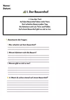 Vorschau - Stundenentwürfe - Bauernhof – Lesetexte & Arbeitsblätter (Klasse 2–4) | Differenziert mit ⭐ & 2 Lineaturen - Seite 2