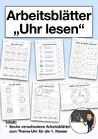 Vorschau - Arbeitsblätter - Arbeitsblätter "Uhr lesen" (1. Klasse) - Deckblatt