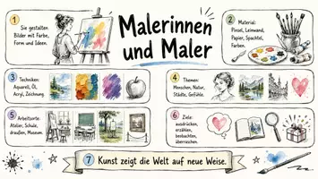 Vorschau - Arbeitsblätter - Arbeitsblätter zum Thema "Maler" + Lösung & MP3 + Mindmap + Infografik - Seite 1