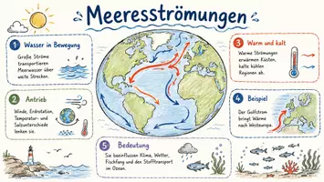 Vorschau - Arbeitsblätter - Arbeitsblatt "Meeresströmungen - Ihre Rolle im globalen Klimasystem" + interaktive Lösung & MP3 + Mindmap + Infografik - Seite 1