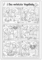 Vorschau - Fördermaterial/Inklusion - Bildergeschichte – verletztes Vogelbaby - Seite 1