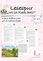 Vorschau - Arbeitsblätter - Lesespur "Wo ist Fietes Ball?" Leseverständnis/ Leseförderung Klasse 3/4 - Deckblatt