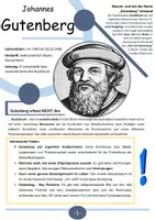 Vorschau - Arbeitsblätter - Johannes Gutenberg - Wie der Buchdruck die Welt veränderte - Deckblatt