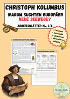 Vorschau - Arbeitsblätter - Warum suchten Europäer neue Seewege? | Christoph Kolumbus | Kl. 7/8 - Deckblatt