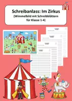 Vorschau - Arbeitsblätter - Schreibanlass: Im Zirkus (Wimmelbild mit Schreibblättern für Klasse 1-4) - Deckblatt