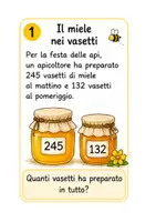 anteprima - Materiale di supporto/inclusione - PROBLEMI SULLA GIORNATA DELLE API Classe Terza – Numeri entro il 1000 - Pagina 3