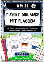 Vorschau - Mal- und Bastelvorlagen - WM 26 TShirt Girlande - Trikots mit Flaggen zum Ausmalen - Deckblatt
