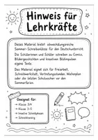 Vorschau - Arbeitsblätter - Sommer-Schreibanlässe & Bildergeschichten – Kreatives Schreiben mit Comics, Satzanfängen & Wortspeicher | Deutsch Klasse 3–5 - Seite 1