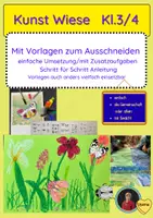 Vorschau - Mal- und Bastelvorlagen - Kunst Klasse 3 Insekten, Kunst Klasse 4, Frühling - Deckblatt