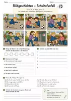 Vorschau - Arbeitsblätter - Bildgeschichte Schulhofunfall Klasse 2/3 - Seite 1
