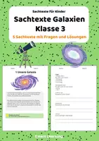 Vorschau - Stundenentwürfe - Sachtexte Klasse 3 - Galaxien | Arbeitsblätter Deutsch - Deckblatt