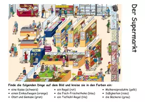 Vorschau - Arbeitsblätter - Supermarkt Aufbau - Arbeitsblatt - Deckblatt