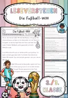 Vorschau - Arbeitsblätter - Leseverstehen - Die Fußball-WM - Deutsch 2. und 3.Klasse - Deckblatt