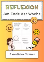 Vorschau - Arbeitsblätter - Wochenreflexion - Wochenabschluss am Freitag - Deckblatt