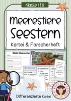 Vorschau - Unterrichtsreihen - Meerestiere – Seestern | Kartei & Forscherheft Kl. 1/2 - Deckblatt