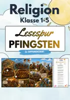 Vorschau - Arbeitsblätter - Pfingsten | interaktive Lesespur | Religion | 3-fach differenziert | Förderschule, Grundschule & Sekundarstufe I | Klasse 1-5 - Deckblatt