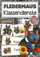 Vorschau - Bildkarten - Fledermausklasse Klassendienste Klassentier Fledermaus - Deckblatt