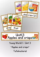 Vorschau - Präsentationen/Tafelbilder - Tafelmaterial Young World 1 Unit 3 "Apples and crisps" - Klett - Deckblatt