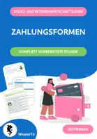 Vorschau - Arbeitsblätter - Zahlungsformen im Überblick - Komplette Unterrichtsstunde - Deckblatt
