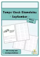 Vorschau - Arbeitsblätter - Tempo-Check Einmaleins (September) - Deckblatt
