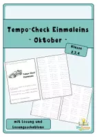 Vorschau - Arbeitsblätter - Tempo-Check Einmaleins (Oktober) - Deckblatt